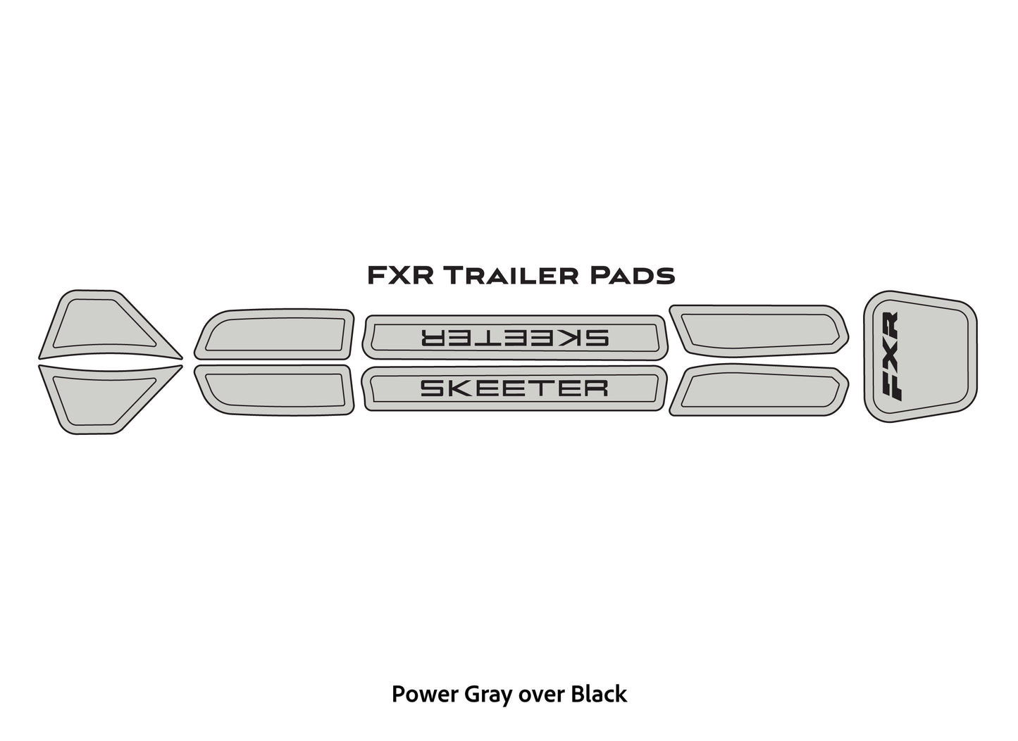 Dura-Deck Skeeter FXR eva foam trailer pads in power gray over black