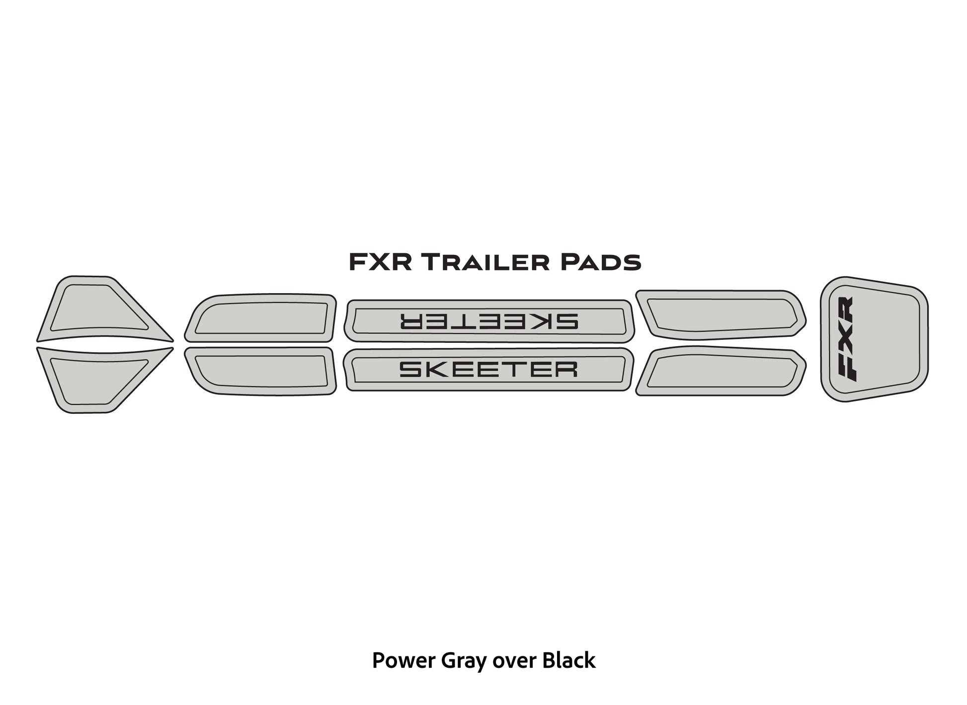 Dura-Deck Skeeter FXR eva foam trailer pads in power gray over black
