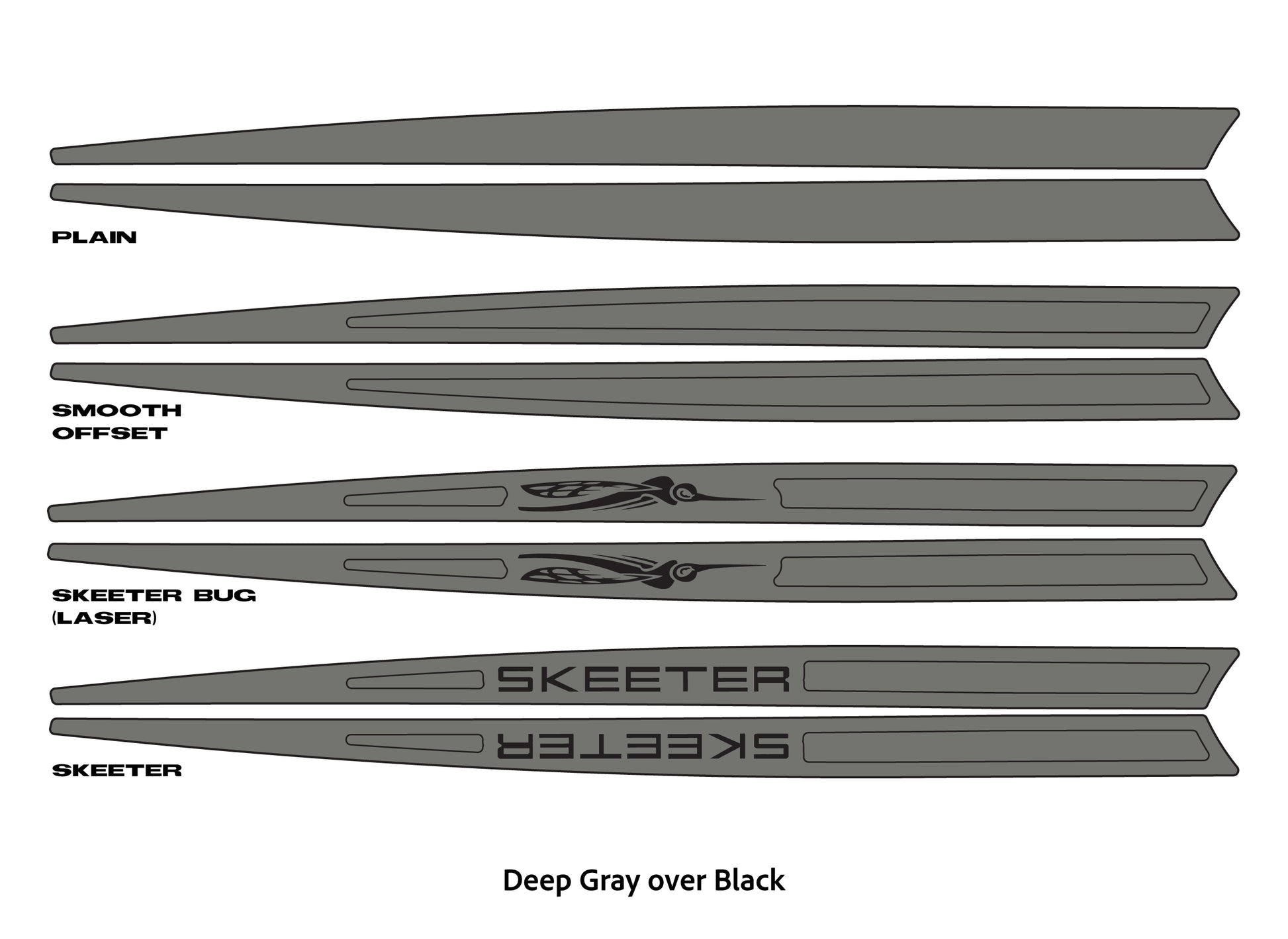 Dura-Deck Skeeter EVA foam gunnel extension pad set in deep gray over black