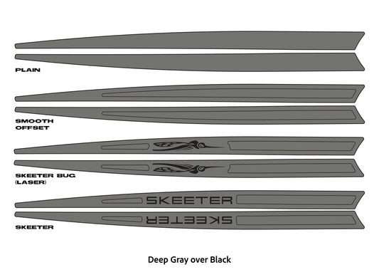 Dura-Deck Skeeter EVA foam gunnel extension pad set in deep gray over black