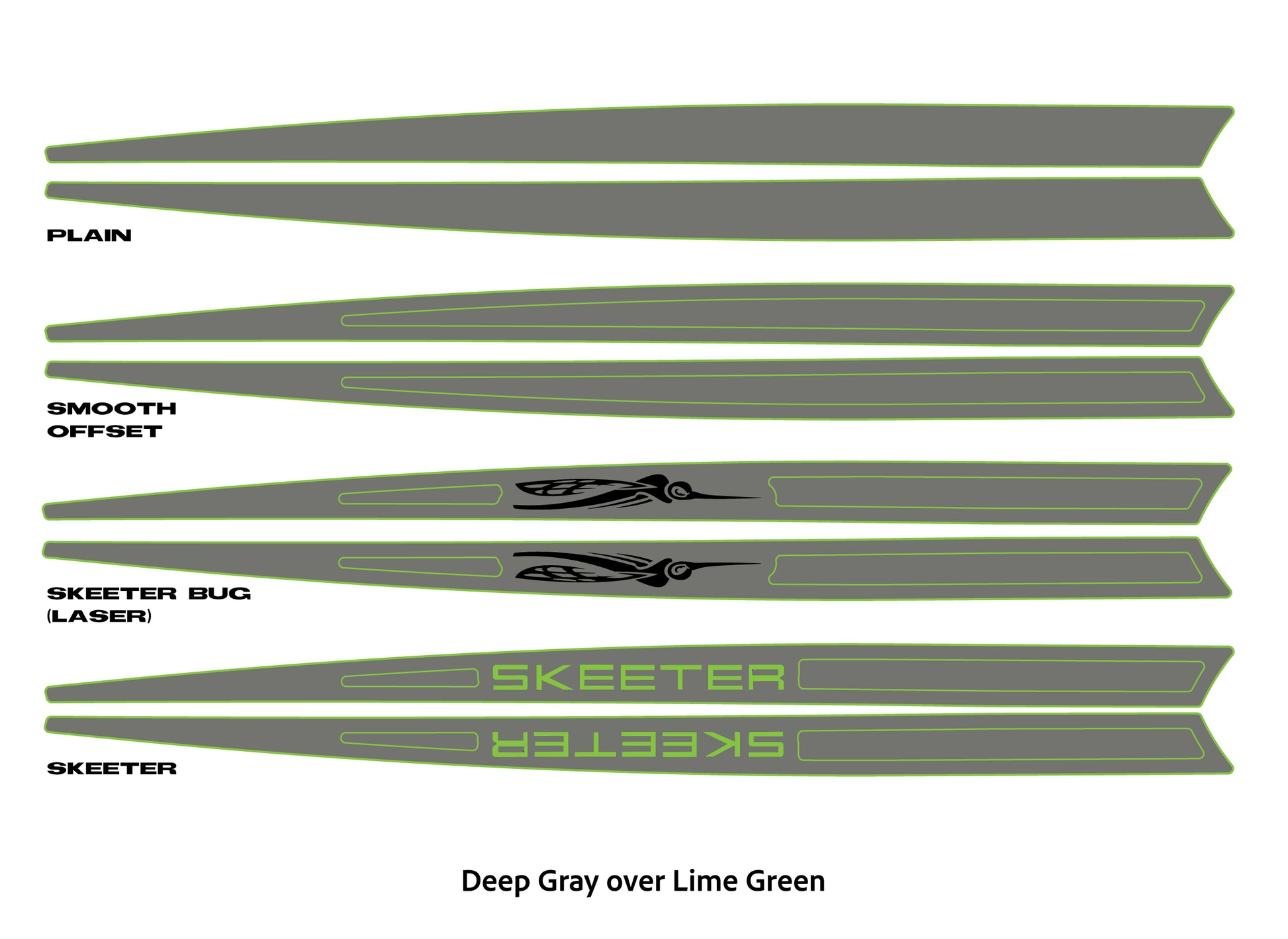 Dura-Deck Skeeter eva foam gunnel extension pad set in deep gray over lime