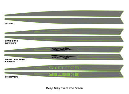 Dura-Deck Skeeter eva foam gunnel extension pad set in deep gray over lime