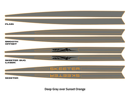 Dura-Deck Skeeter eva foam gunnel extension pad set in deep gray over sunset orange