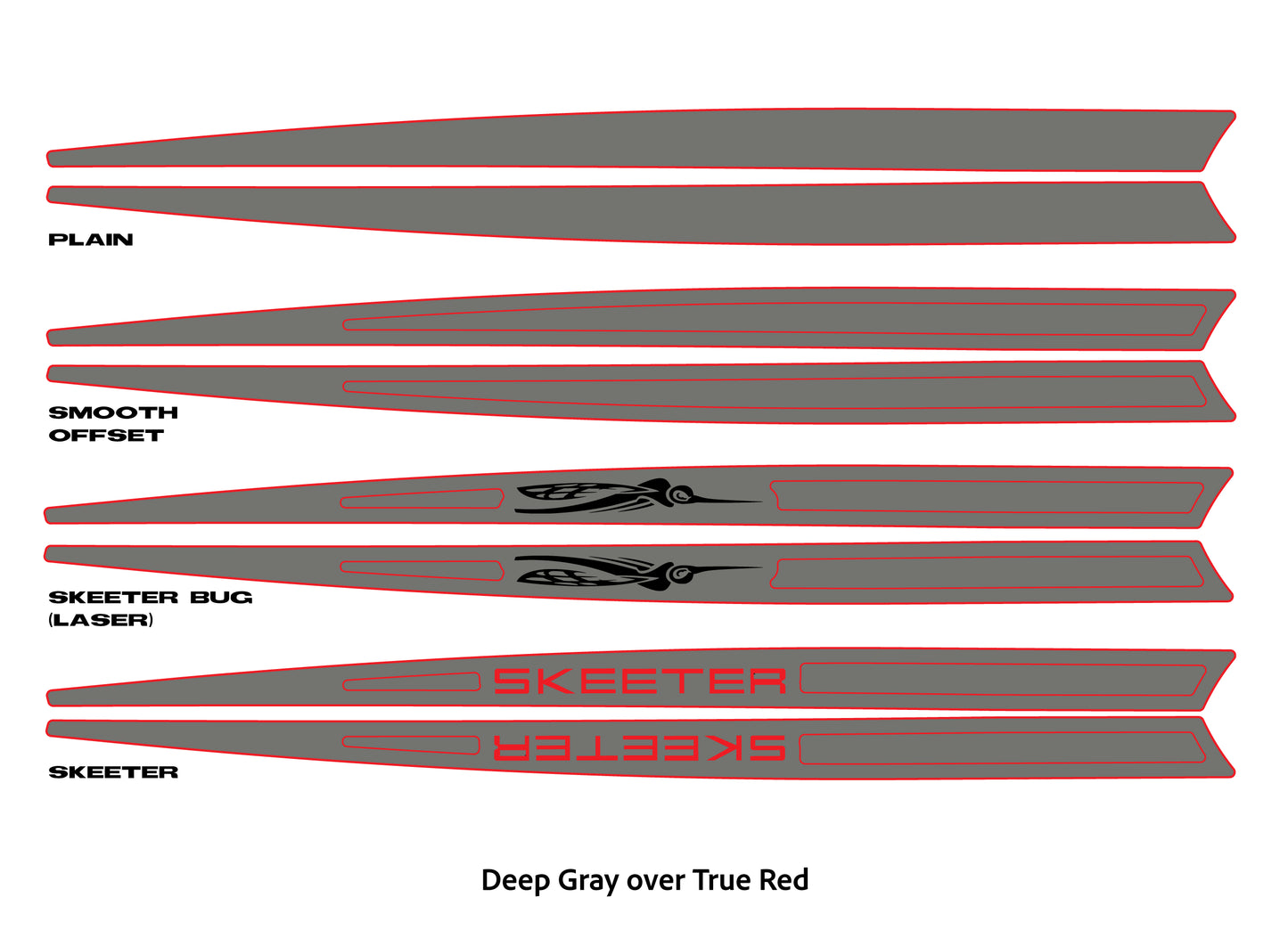 Dura-Deck Skeeter eva foam gunnel extension pad set in deep gray over true red