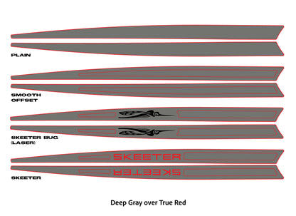 Dura-Deck Skeeter eva foam gunnel extension pad set in deep gray over true red