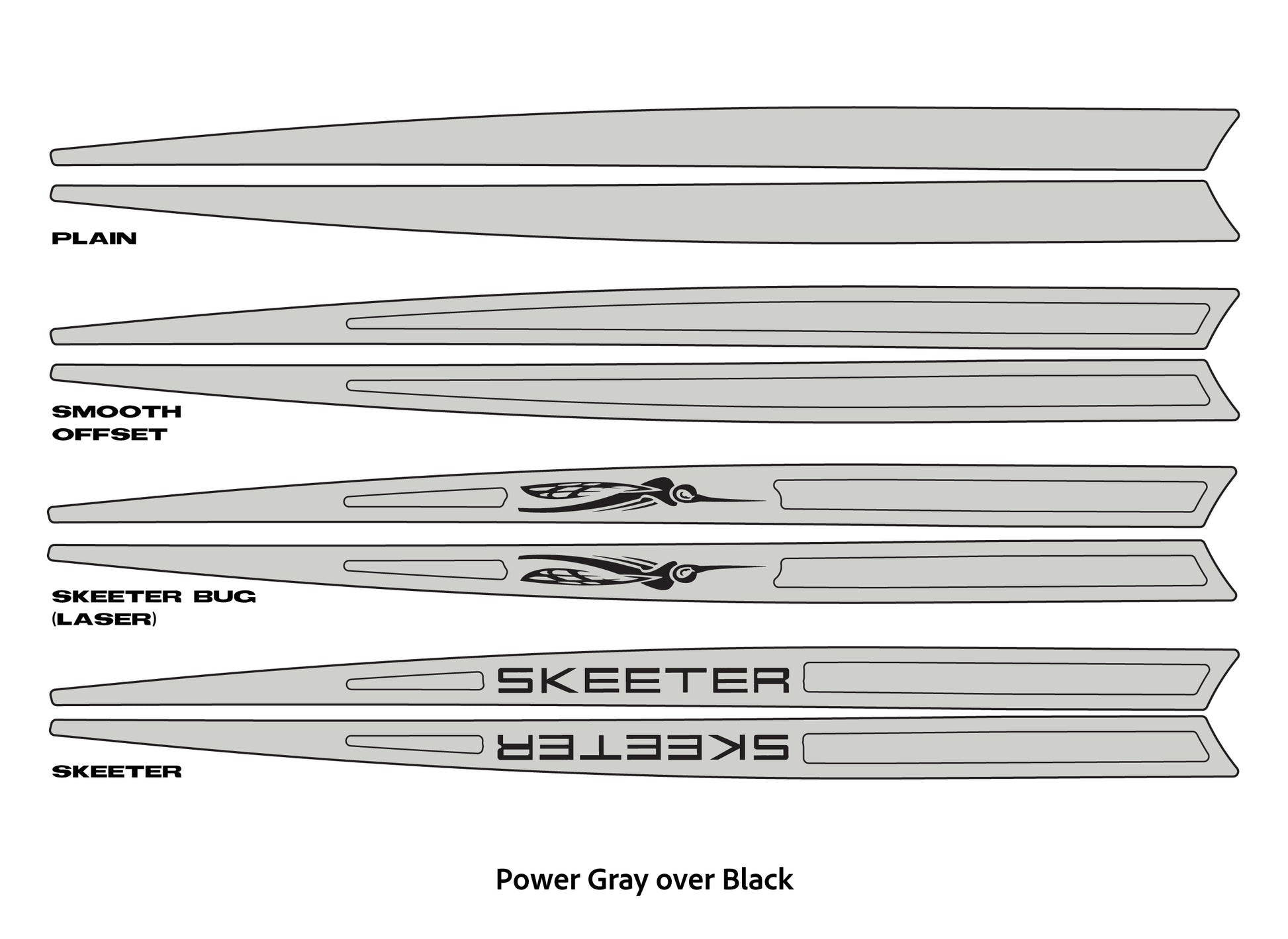 Dura-Deck Skeeter eva foam gunnel extension set in power gray over black