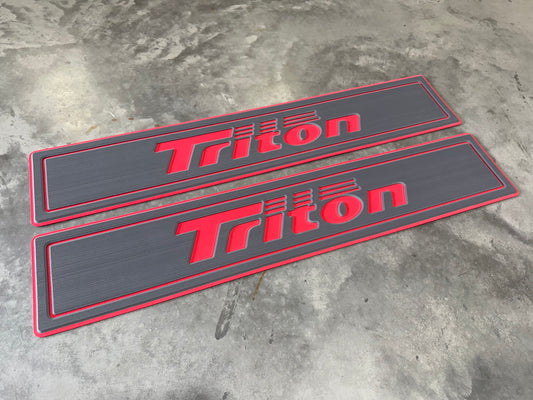 Dura-deck Triton eva foam trailer pad in deep gray over true red