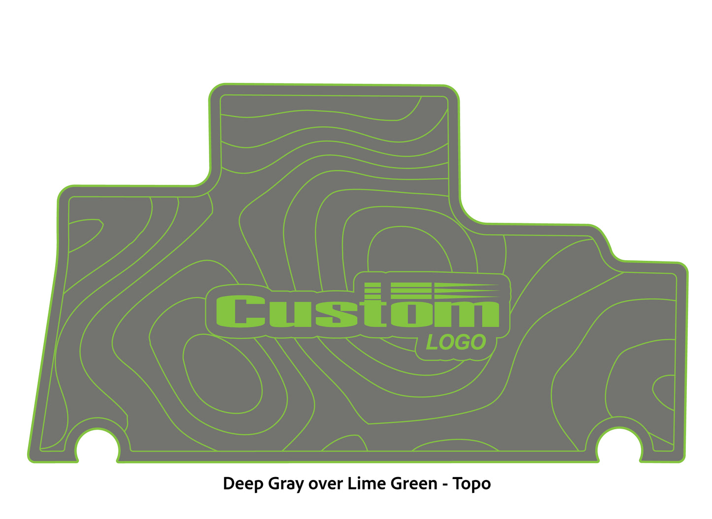 Dura-Deck Triton TR196 custom EVA foam bass boat flooring in deep gray over lime green topo pattern