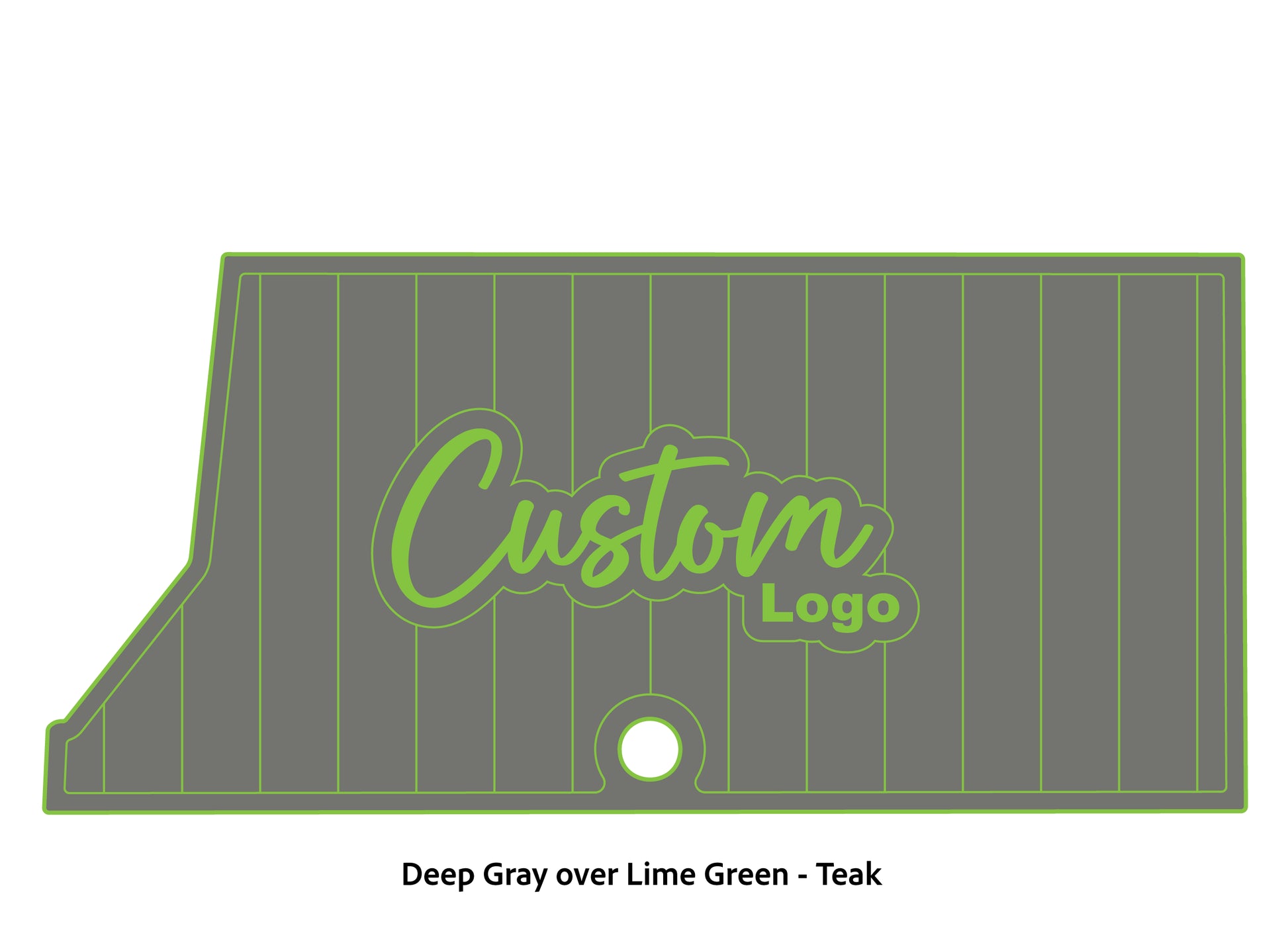 Dura-Deck Ranger RT178 custom EVA foam bass boat flooring in deep green over lime green teak pattern